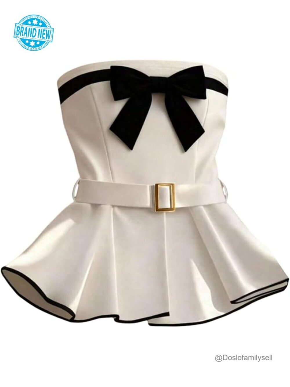 Strapless Bow Peplum Tube Top Going Out Tank Sleeveless Flowy Bandeau